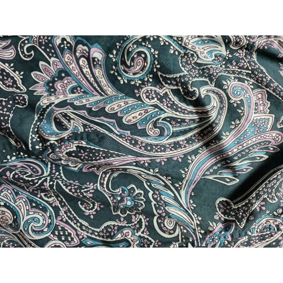 Talbots Womens Paisley Button-Up Shirt 18W Teal & Purple - Picture 6 of 8